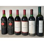 Six bottles of red wine to include a Rioja 1996 and The Wine Society Rioja