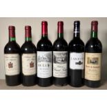 Six bottles of red wine to include a De Luxe Pauillac 2013 and a Chateau Clement Pichion Havt