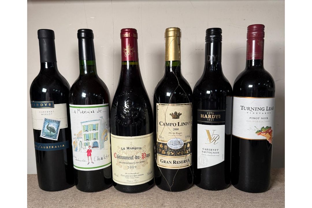 Six bottles of red wine to include Chateau Neuf Du Pape etc - Image 1 of 4