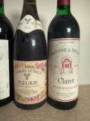 Six bottles of red wine to include two Songlines Shiraz and a Fleurie
