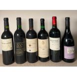 Six bottles of red wine to include a Dourthe Medoc 2004 and a Villa Albosa Cabernet Sauvignon 1990