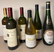 Six bottles of white wine to include an Il Poggio 1994 and a Samur 1993