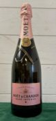 A bottle of Moet & Chandon Rose Imperial Champagne
