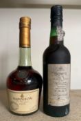 A 35cl bottle of Courvoisier Napoleon Cognac and a 37.5cl bottle of Dows 10yr old port