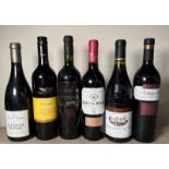 Six bottles of red wine to include a chateau Neuf Du Pape and La Chase Du Pape