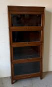 Globe Wernicke style four tier staking bookcase (H145cm W66cm D25cm)
