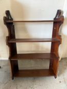 A mahogany open book stand or shelving unit (H87cm W60cm D16cm)