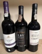 Three bottles of vintage port to include a Fortnum and Mason 2009
