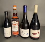 A hlaf bottle of Saint Avbin, a Pimms Winter, Amayna Sauvignon Blanc and a Corratillo Sytah