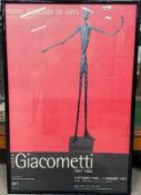 1996 Poster, RCA Giacometti Exbition 9/10/96-1/1/97 Poster, 'Man Pointing' Alberto Giacometti