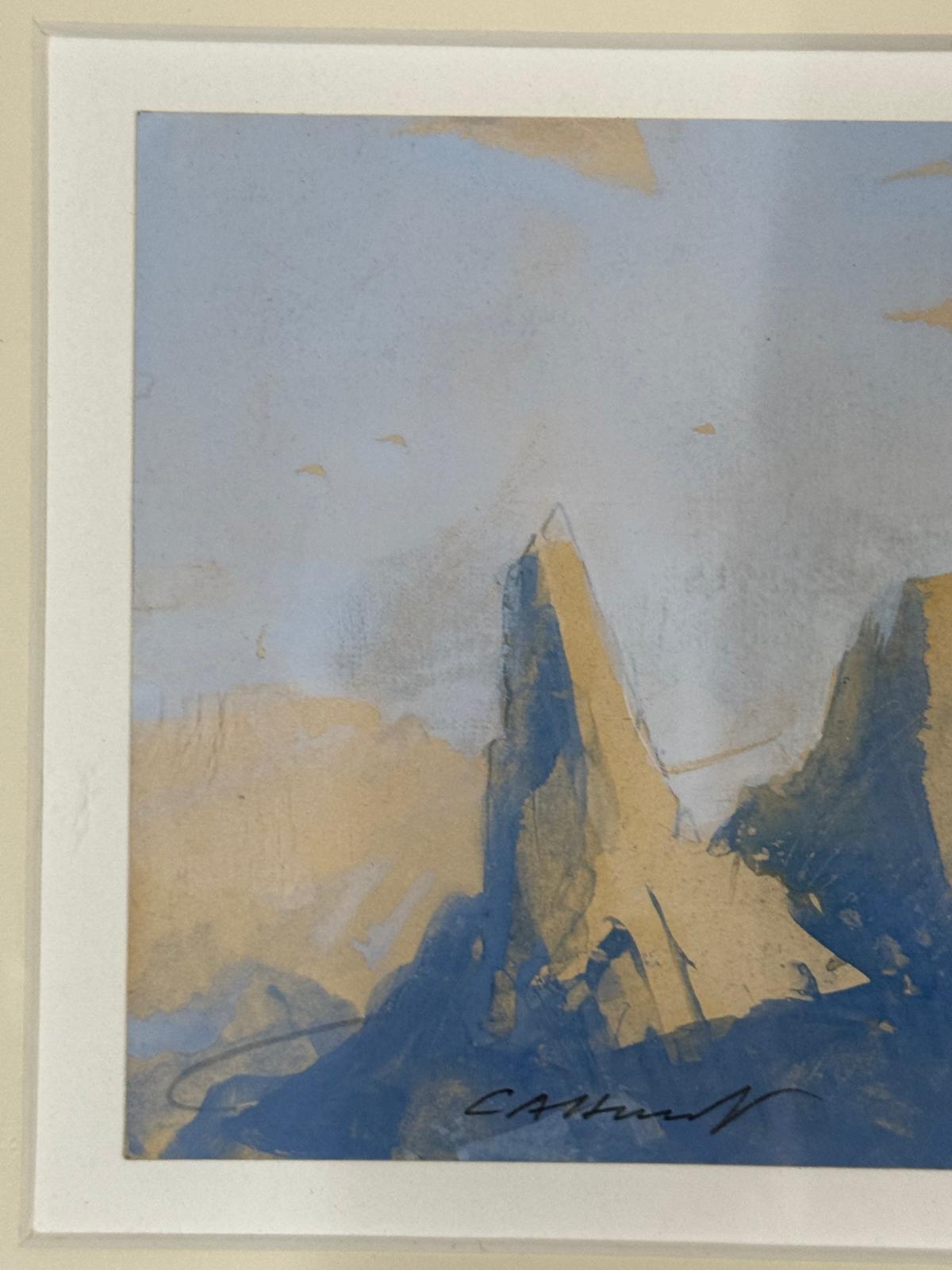 Dolomite Pinacles, Watercolour Signed and inscribed verso Christmas 1912. Cecil Arthur Hunt VPRWS - Image 4 of 4