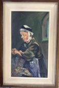 Old French Lady, Oil Signed . Rene Le Forestier (1903-1972) French. He was a pupil of the artist