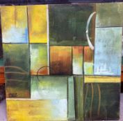 Abstract Oil on Canvas Signed. Lee Reynolds Burr (1936–2017) American. He has served as Chairman,