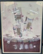 Sara Band B15, Abstract Mixed Media Signed and titled. Annabel Hewitt (b1946) British. 85x107
