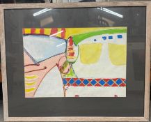 Abstract Landscape, Oil Dated '81. Alfred Poole (b.1936) British. 69x56