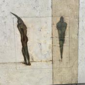 Ruck-Sicht Oil on Canvas labeled verso. Heinz Felbermair (b,1956) Austrian. 79x77