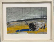 Abstract Mixed Media Collage Signed and dated verso ' 03. Paul Lodey (b.1954) British.