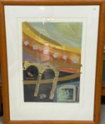 Abstract Screenprint, 'Ercolano 1' 11/40 Signed. Anita Ford (1948-2018) British. Limited edition