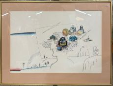 'Artist in Landscape' from Derriere le Miroir, ST '65 1965 Lithograph, signed in the plate 'ST