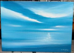 Shore Waves, Acrylic Signed. Terry Anthony (b.?) British. Anthony is famed as the Doctor Syn