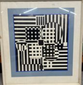 'Encelade' c1958 Op Art Screenprint Signed in the plate. Victor Vasarely (1906-1997) Hungarian-