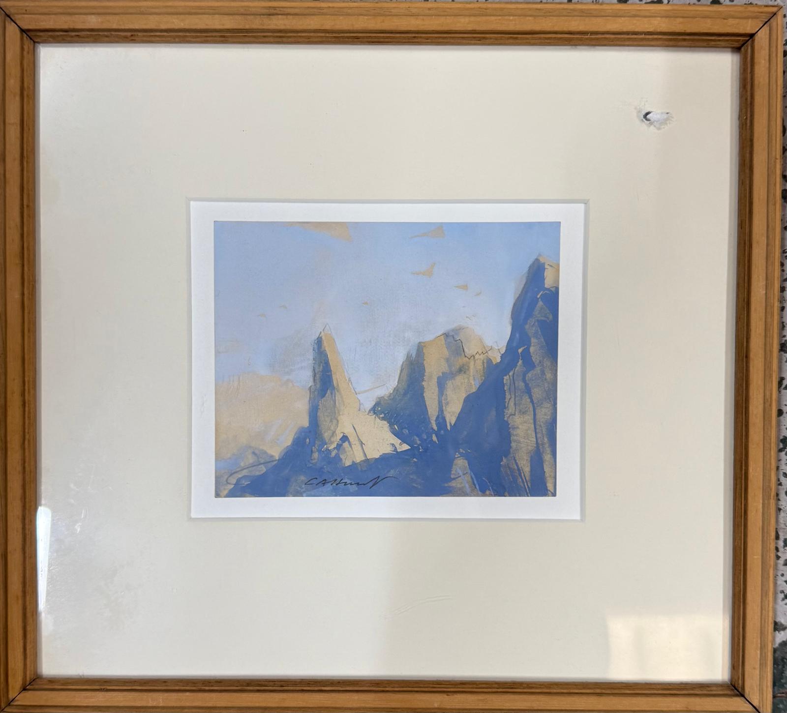 Dolomite Pinacles, Watercolour Signed and inscribed verso Christmas 1912. Cecil Arthur Hunt VPRWS