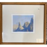 Dolomite Pinacles, Watercolour Signed and inscribed verso Christmas 1912. Cecil Arthur Hunt VPRWS