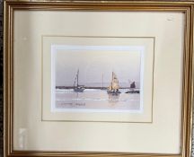 Estuary Seascape, Watercolour Signed. Godfrey Sayers (b.?) British. Sayers is Norfolk based and