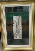 Silver village scene on glass Silver on Glass Wall Sculpture. Made in Italy, Garanzia included and