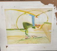 Towards Irondown, Oxon, Oil on board Signed and inscribed verso. Alfred Poole (b.1936) British.