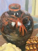 'By the table' , Still Life, Oil on Board Titled and signed verso. Elvic Steele (1920-1997) British.