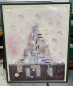 Sara Band A55, Abstract Mixed Media Signed and titled. Annabel Hewitt (b1946) British.84-106