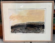 Abstract Desert Landscape, Mixed Media Signed and dated '86. Philip Mead (b1948) British. In 1987-
