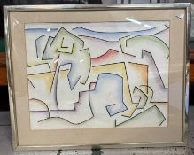 Abstract Shapes, Watercolour Signed PH. Peter Humphrey (1913-2001) British. Humphrey was a founder