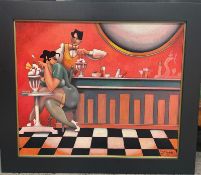 'Extra Topping', Acrylic Signed and dated verso 2014. Theo Booth (b. 1947) British. Booth is now