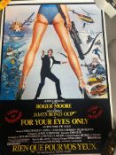 Two film posters to include James Bond ' For Your Eyes Only' (approx 41cm x 30cm) & Star Wars