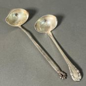 Two Georg Jensen sterling silver sauce ladles, fully hallmarked.