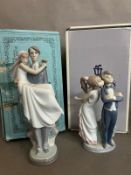Two boxed Lladro figures: 'Lets Make Up' and 'Bride and Groom'