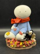 Doug Hyde Limited Edition Cold Cast porcelain sculpture 'A smile for all seasons Autumn' 226/395,
