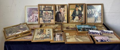 A selection of framed behind-the-scenes photographs from a variety of films to include The Ipcress