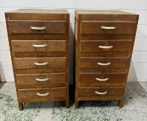 A pair of five drawer Mid Century bedsides (H73cm W38cm D34cm)