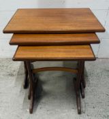 A nest of three Mid Century G-Plan tables (H52cm W56cm D40cm)