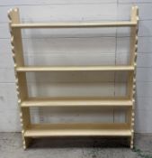A white painted four shelf wall hanging bookcase (86cm x 108cm)