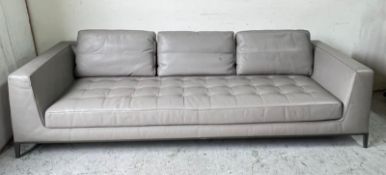 Maxalto contemporary leather sofa in grey (H70cm W260cm D105cm)