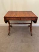 George III sofa table in arbora with brass line inlay and cross banding to the top (Circa 1800/