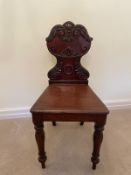 A mahogany hall chair Circa 1835