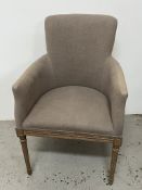 An OKA Calverton dining chair in mushroom grey