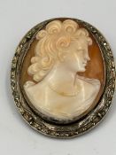 A Continental silver Cameo brooch marked 800.