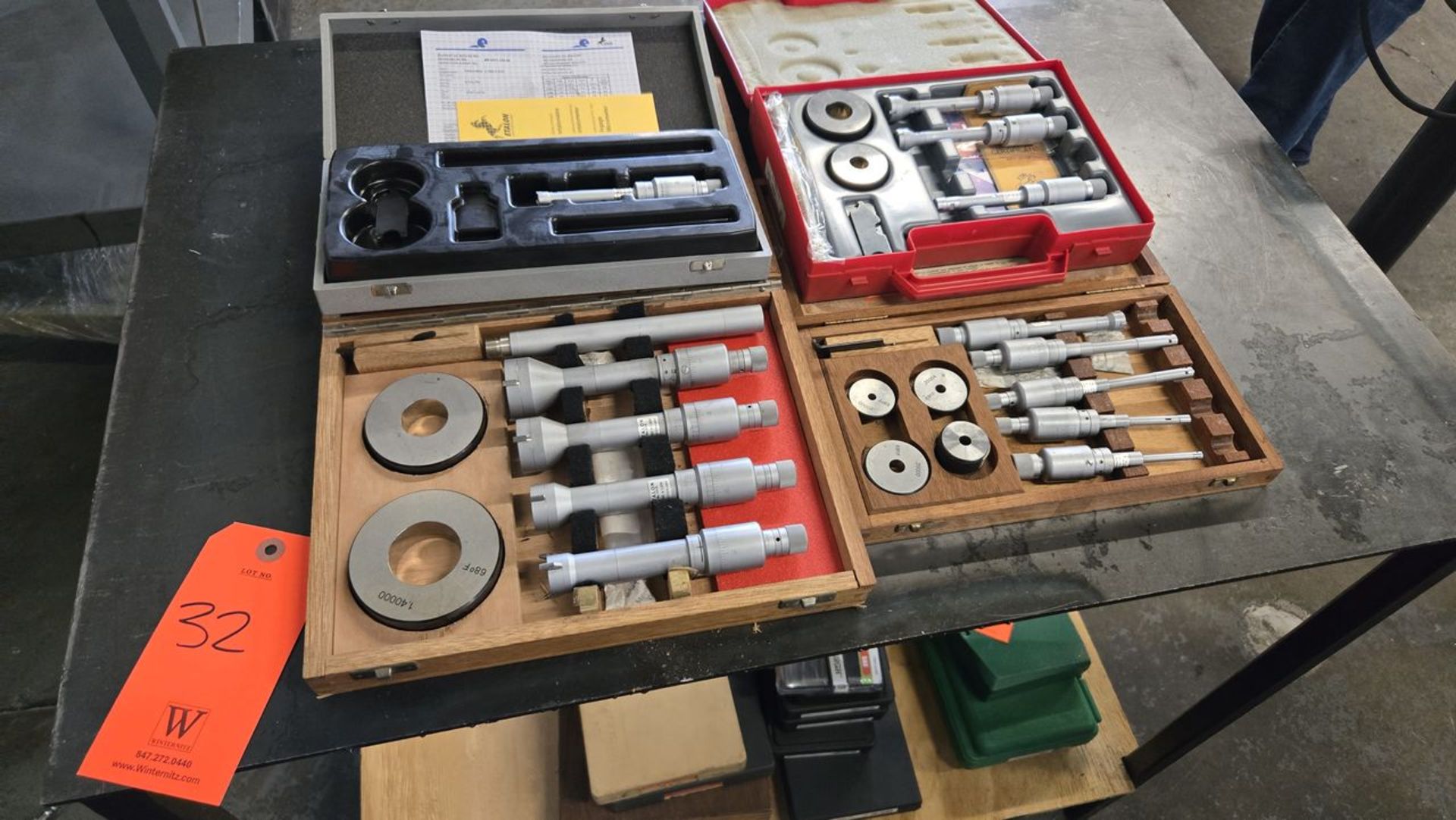 Lot – Etalon I.D. Micrometers; with Related Setting Standards and Masters, Cases