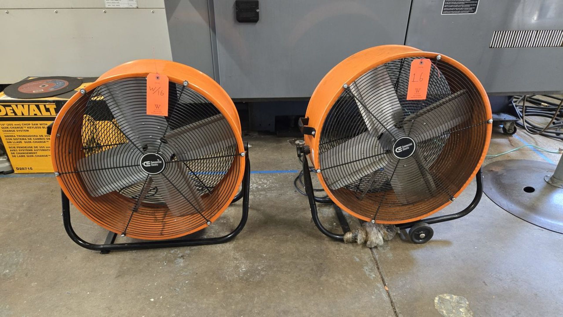 Lot - (2) Commercial Electric Fans;